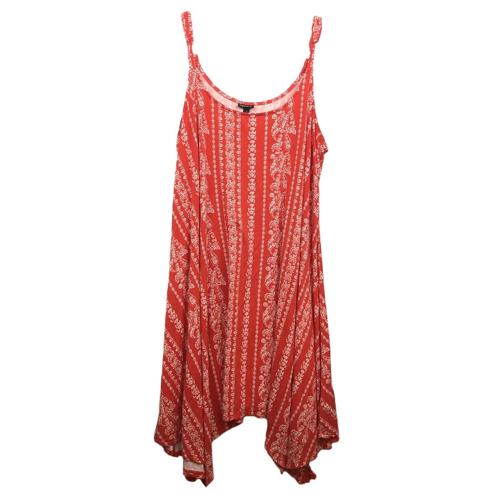 Torrid Plus Size Womens Dress Sz 4 Red Sleeveless Handkerchief Trapeze Summer